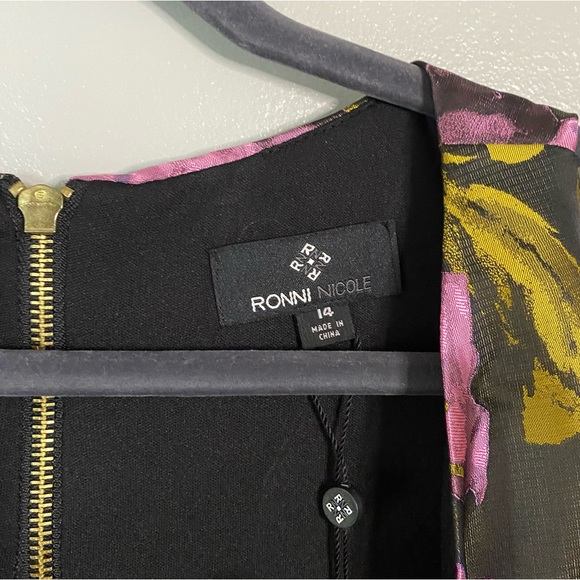 NWT Ronni Nicole Fuchsia Floral Dress - Picture 3 of 8